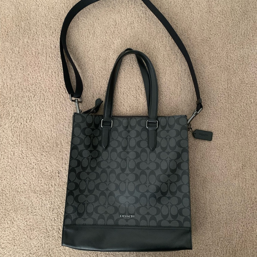 Coach Gray and Black Men's Messenger Bag